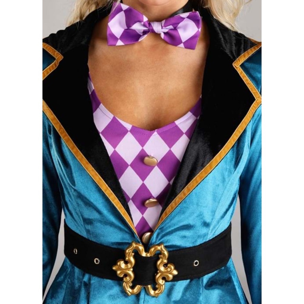 HALLOWEEN COSTUME Teal Purple PLUS  1x/2x Costume MadHatter Alice in Wonderland